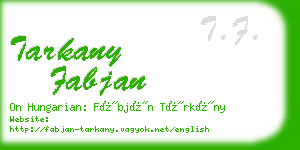 tarkany fabjan business card